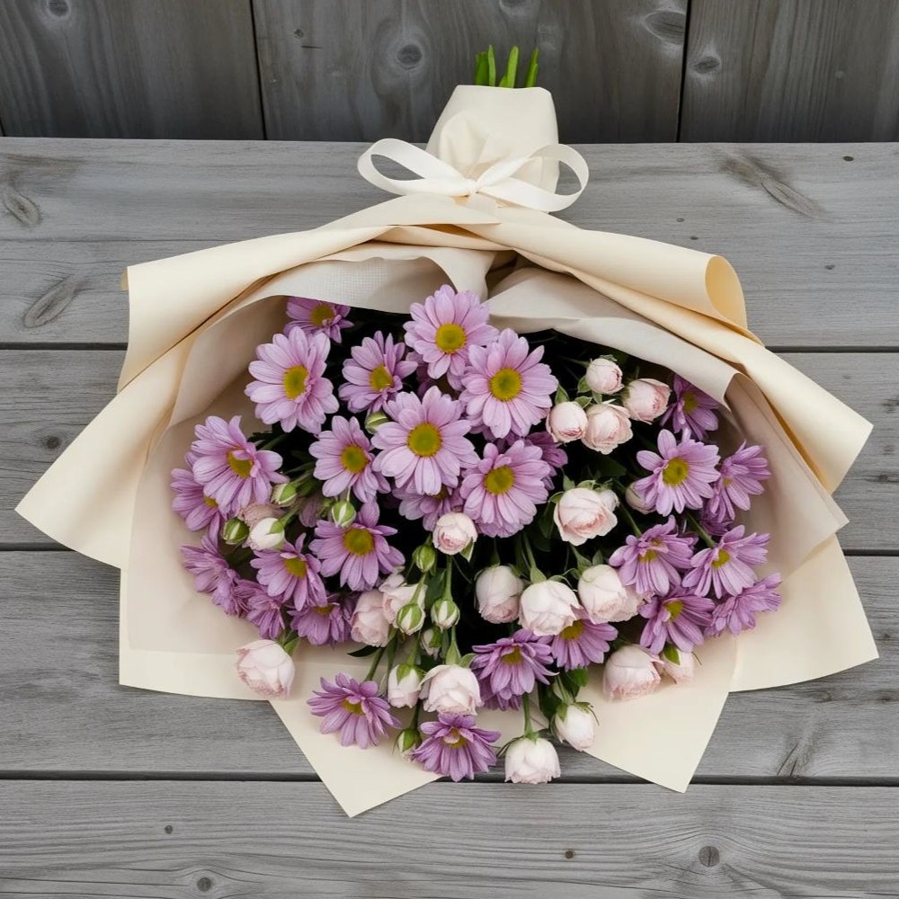 Букет цветов из: Розы и Хризантемы в Чиверево