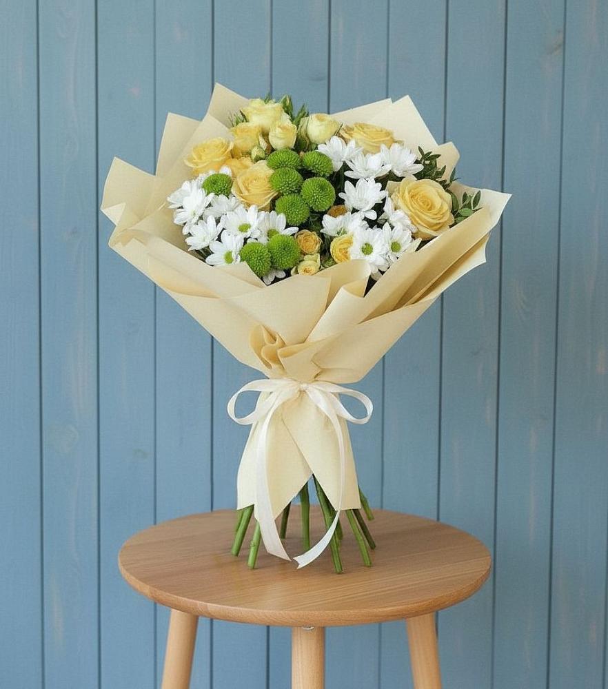 Букет цветов из: Хризантемы и Розы в Чиверево