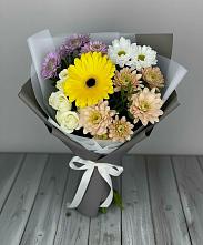 Букет цветов из:  Розы, Герберы и Хризантемы в Чиверево