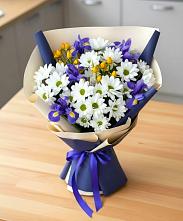 Букет цветов из:  Розы, Ирисы и Хризантемы в Чиверево