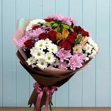 Букет цветов из:  Розы, Хризантемы и Альстромерии #REPLACE_PRED# Чиверево