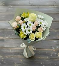 Букет цветов из:  Альстромерии, Розы и Хризантемы в Чиверево