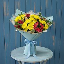 Букет цветов из:  Альстромерии и Хризантемы в Чиверево