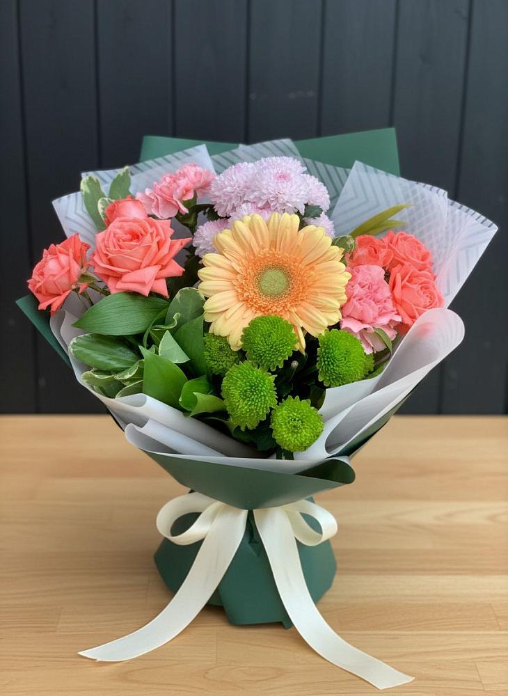 Букет цветов из: Гвоздики, Розы, Герберы и Хризантемы в Чиверево